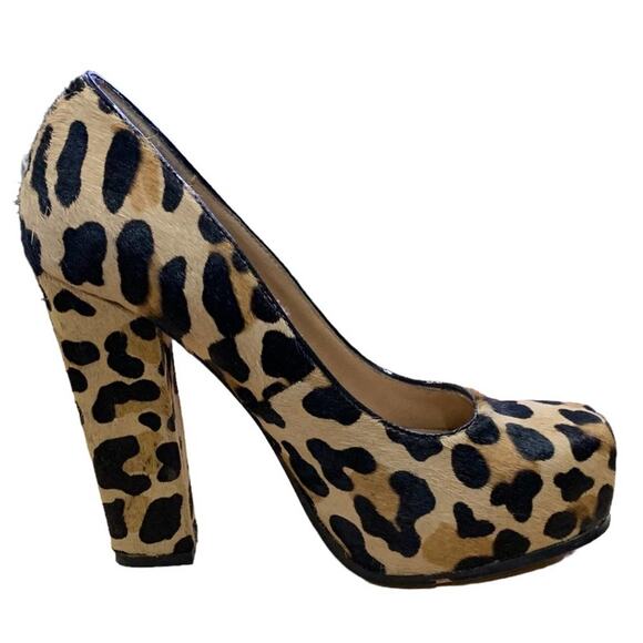 Steve Madden Sarina-L Leopard Pony Hair Platform Pumps Size 7M – Gently Used - Picture 6 of 9
